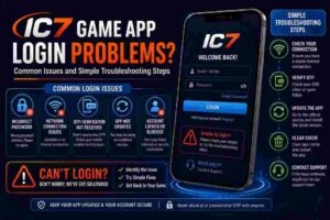 IC7 game app login screen and troubleshooting guide for Android users